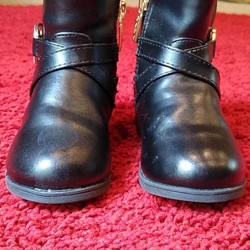 bebe girls Black Ankle Boots with Bling. Toddler Sz 7. - Picture 3 of 12
